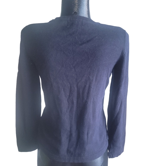 Lindor Navy Blue Sweater with Striped Front S - Picture 6 of 7